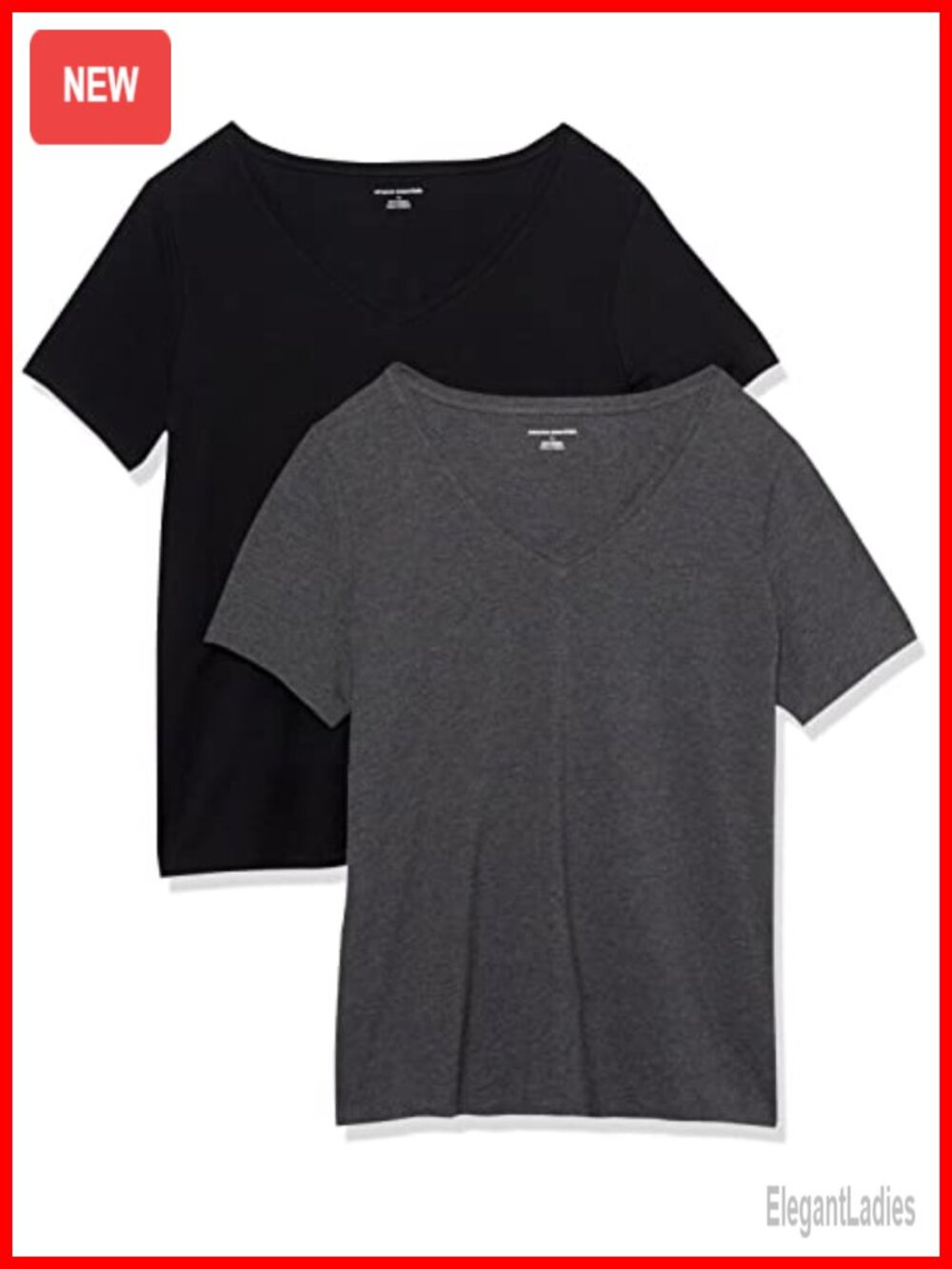 Women's Plus Size 2-Pack Short Sleeve V-Neck T-Shirt Cotton Modal Jersey